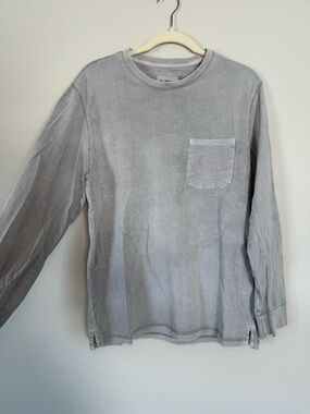 Like New Goodfellow & Co Long Sleeve Vintage Pocket Tee Grey Size Medium